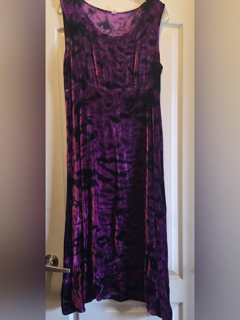 Vintage Velvet Purple Tie-Dye Dress